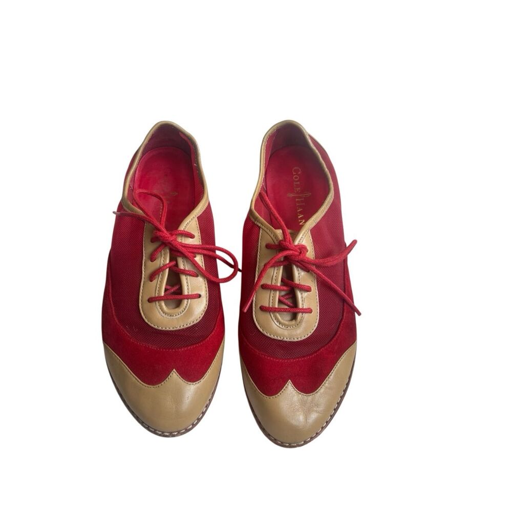 Cole Haan Kody mesh, suede, and leather lace-up Oxford shoes